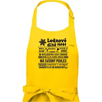 Kuchyňská zástěra Narozeniny leden - Pánská zástěra na vaření - Univerzální velikost ( Žlutá )