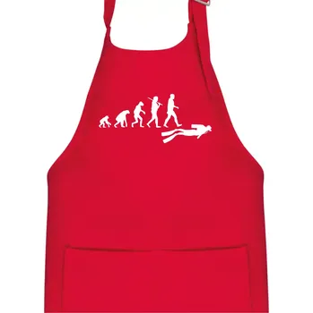 Kuchyňská zástěra Evoluce potápění - Dětská zástěra na vaření - Univerzální velikost ( Červená )