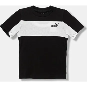 Chlapecké tričko Dětské bavlněné tričko Puma ESS BLOCK Small Logo Tee B 689120. černá 99X, vel. 128