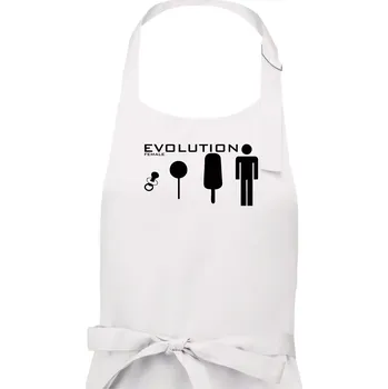 Kuchyňská zástěra Evoluce ženy - Pánská zástěra na vaření - Univerzální velikost ( Bílá )