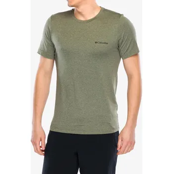 Pánské tričko Rychleschnoucí triko Columbia Kwick Hike Back Graphic S/S Tee - green heather/view multi