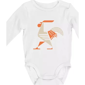 Kohout kubistický - Body kojenecké s dlouhým rukávem - Dlouhý r. do 3 měs ( Bílá )