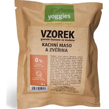 Krmivo pro psa Yoggies granule pro štěňata active kachna zvěřina; 90 g