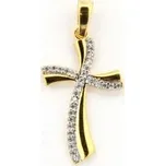 Zlatý přívěsek křížek ze žlutého zlata