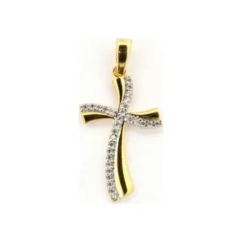 Přívěsek Zlatý přívěsek křížek ze žlutého zlata