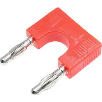 Krokosvorka Banánek, 32A, 30V, Červená, Samec, materiál kontaktu: Mosaz Banánek