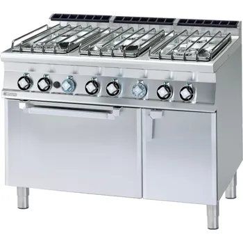 Sporák Plynový sporák s elektrickou troubou GN 2/1 CF6-712GPEV RM GASTRO - 6 zón