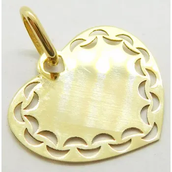 Přívěsek Klenoty Budín Dámský zlatý přívěsek s gravírováním srdce 585/0,59gr 03716 (Klenoty Budín Dámský zlatý přívěsek s gravírováním srdce 585/0,59gr 03716)