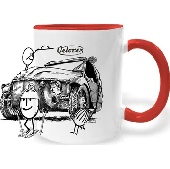 Hrnek - Velorex a Pan Vajíčko Barva: Červená