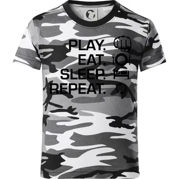 Chlapecké tričko MMA eat sleep repeat - Dětské maskáčové triko - 146 cm/10 let ( Šedý maskáč )