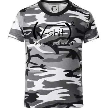 Chlapecké tričko Shit Just Got Real - Dětské maskáčové triko - 122 cm/6 let ( Šedý maskáč )