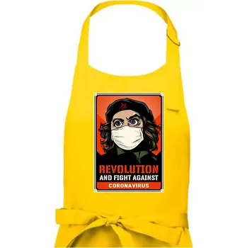 Kuchyňská zástěra Corona Revolution & Fight - Dámská zástěra na vaření - Univerzální velikost ( Žlutá )