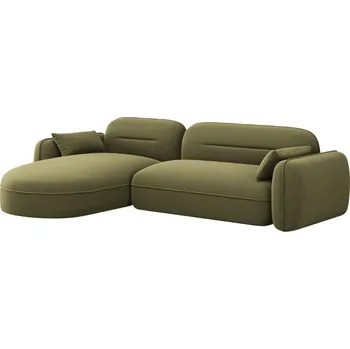 Pohovka Cosmopolitan Design Zelená sametová rohová pohovka Sydney 275 cm, levá