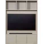 WOOOD Světle šedá dřevěná TV stěna Meggy 215 x 160 cm