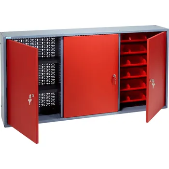 Küpper Závěsná dílenská skříňka 70192, 60 × 120 × 19 cm, ocel, červená, šedá&nbsp;70192