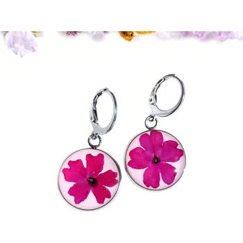 Náušnice Šperk z pravých květin - Náušnice Květ verbeny