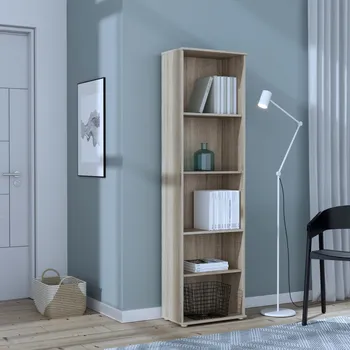 Knihovna Knihovna Nipo s dvířky 50x181x29 cm, dub artisan