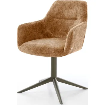 Jídelní židle DELIFE Jídelní židle Pejo-Flex žinylka rez podnož ve tvaru kříže titanová barva 360° otočný houpací funkce taštičkové pružiny