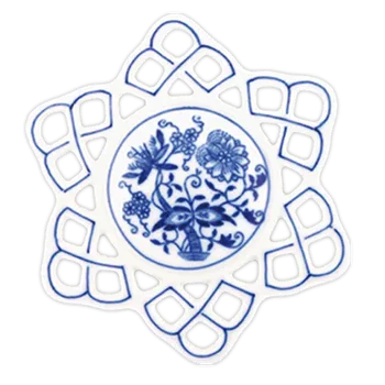 Jednorázové nádobí Cibulák Vánoční ozdoba vločka 10,4cm Originál Český porcelán Dubí 2. jakost