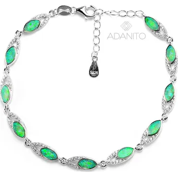 Náramek Stříbrný opálový náramek se zirkony