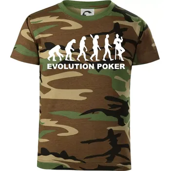 Chlapecké tričko Evolution poker - Dětské maskáčové triko - 146 cm/10 let ( Hnědý maskáč )