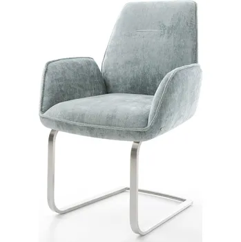 Jídelní židle DELIFE Jídelní židle Zoa-Flex žinylka pastelově modrá jídelní židle plochá nerezová ocel taštičkové pružiny