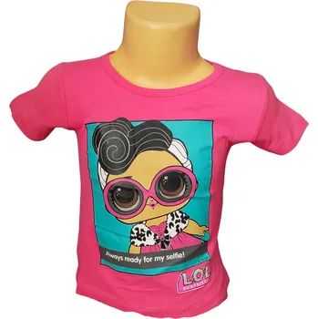 Dívčí tričko United Essentials Dívčí tričko L.O.L. Selfie krátký rukáv Růžová, Velikost: 98 98