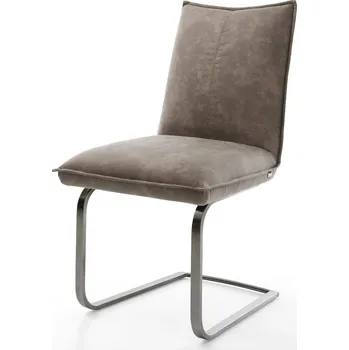 Jídelní židle DELIFE Jídelní židle Lelio-Flex mikrovlákno taupe vintage jídelní židle plochý grafit taštičkové pružiny