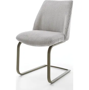 Jídelní židle DELIFE Jídelní židle Elso-Flex plyšový manšestr stříbrně šedá jídelní židle plochá titanová barva taštičkové pružiny