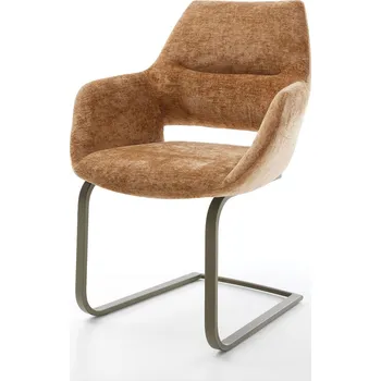 Jídelní židle DELIFE Jídelní židle Yago-Flex s područkami žinylka rezavá jídelní židle plochý titanový efekt taštičkové pružiny