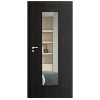 Interiérové dveře SAPELI ELEGANT KOMFORT M55 - CPL LAMINÁT - OTOČNÉ DVEŘE VČ. ZÁRUBNĚ - Ořech královský Průchozí šířka (cm): 60, Průchozí výška (cm): 197, Typ skla: Čiré sklo