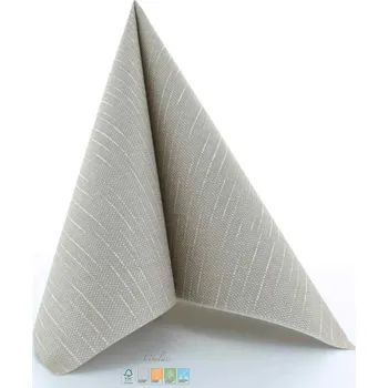 Papírový ubrousek Mank GmbH Airlaid světle šedé ubrousky s dekorem STOCKHOLM 40x40 cm (50 ks)