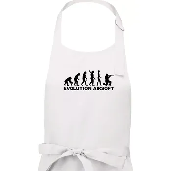 Kuchyňská zástěra Evoluce airsoft - Pánská zástěra na vaření - Univerzální velikost ( Bílá )