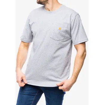 Pánské oblečení Bavlněné tričko Carhartt K87 Pocket S/S T-Shirt - heather grey