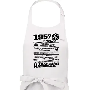 Kuchyňská zástěra 1957 v kostce - Dámská zástěra na vaření - Univerzální velikost ( Bílá )