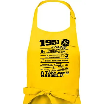 Kuchyňská zástěra 1951 v kostce - Pánská zástěra na vaření - Univerzální velikost ( Žlutá )