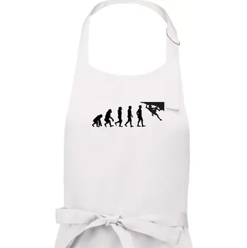 Kuchyňská zástěra Evoluce bouldering - Pánská zástěra na vaření - Univerzální velikost ( Bílá )