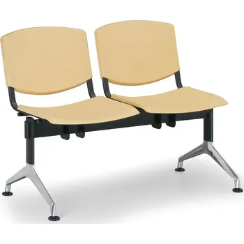 Plastová lavice Design, 2-sedák, žlutá