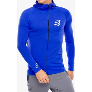 Pánská mikina Mikina s kapucí Compressport 3D Thermo Seamless Hoodie Zip - dazz blue
