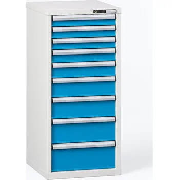 Skříňka na nářadí Dílenský kontejner s 9 zásuvkami, modrý #29 CONT D9 TALL BLUE NW