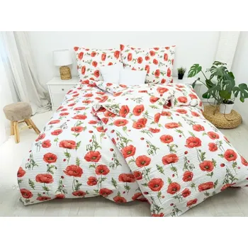 Povlečení LUXUSNÍ KREPOVÉ POVLEČENÍ 140x200/70x90 - VLČÍ MÁKY