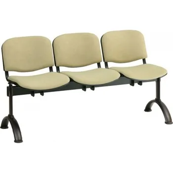 Čalouněná lavice VIVA, 3-sedák - černé nohy, modrá