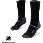inSPORTline Merino vyšší ponožky Meritic Crew AG+ antibakteriální černo-šedá - 43-45