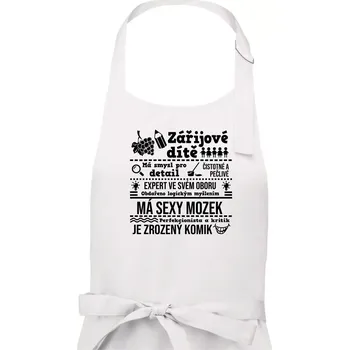 Kuchyňská zástěra Narozeniny září - Dámská zástěra na vaření - Univerzální velikost ( Bílá )