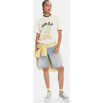 Dámské tričko Roxy T-Shirt Hangloose Poster ERJZT06018 Écru Regular Fit L