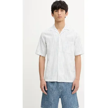 Pánská košile Košile s příměsí lnu Samsoe Samsoe SAOSCAR M24200074 bílá 00X, vel. XL