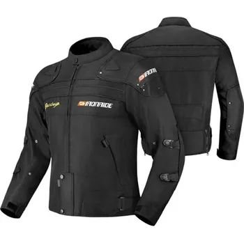 Pánská větrovka Pánská černá moto bunda s chrániči Ochranná bunda na motorku s větráním Sportovní bunda s výztuhami Nastavitelná bunda pro bezpečnou jízdu XL