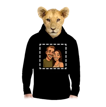 Chlapecká mikina Bastard Karikatura z vlastní fotky dětská mikina klokanka Black