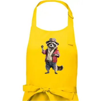 Kuchyňská zástěra Mýval v košili - Dámská zástěra na vaření - Univerzální velikost ( Žlutá )