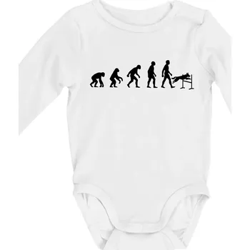 Evoluce agility muž - Body kojenecké s dlouhým rukávem - Dlouhý r. 6-12 měs ( Bílá )
